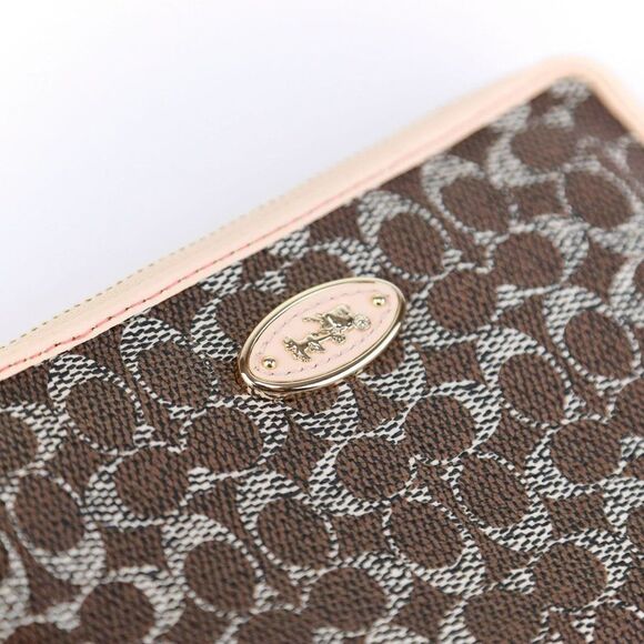 NWT Coach Signature Corner Zip Wristlet Wallet Saddle - Picture 8 of 8